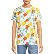 Men's \u0026 Big Men's Bart Simpson Allover Print Graphic Tee Shirt, S-3XL